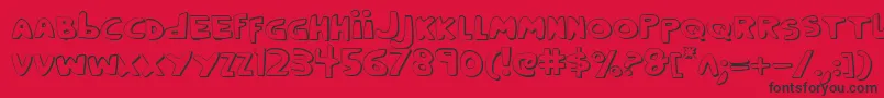 CrappityCrapCrap3D-Schriftart – Schwarze Schriften auf rotem Hintergrund