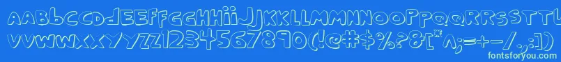 CrappityCrapCrap3D Font – Green Fonts on Blue Background