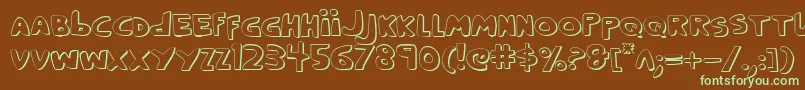 CrappityCrapCrap3D Font – Green Fonts on Brown Background