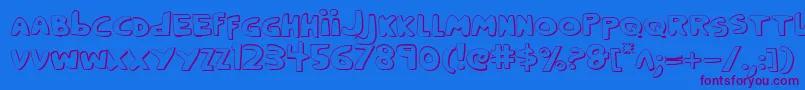CrappityCrapCrap3D-Schriftart – Violette Schriften auf blauem Hintergrund