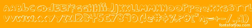 CrappityCrapCrap3D-Schriftart – Weiße Schriften auf orangefarbenem Hintergrund