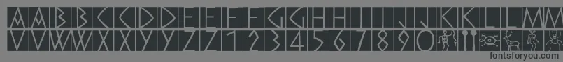Preromancaps Font – Black Fonts on Gray Background