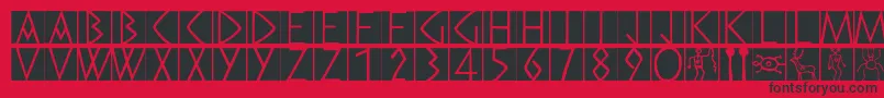 Preromancaps Font – Black Fonts on Red Background