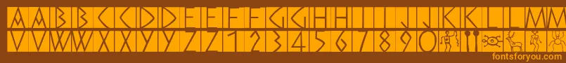 Preromancaps Font – Orange Fonts on Brown Background