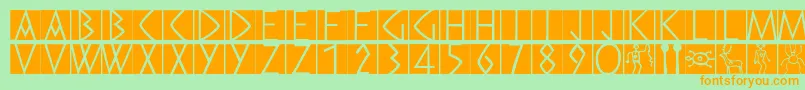 Шрифт Preromancaps – оранжевые шрифты на зелёном фоне