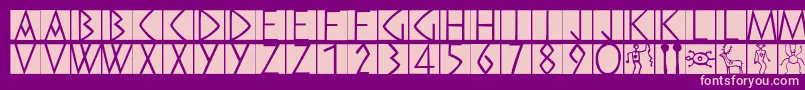 Preromancaps Font – Pink Fonts on Purple Background
