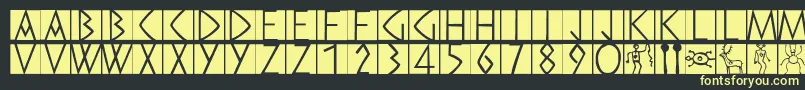 Preromancaps Font – Yellow Fonts on Black Background