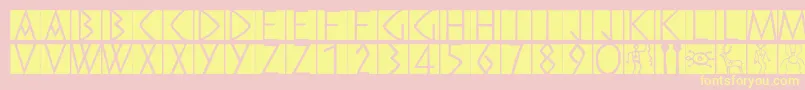 Preromancaps Font – Yellow Fonts on Pink Background