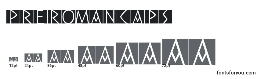 Размеры шрифта Preromancaps