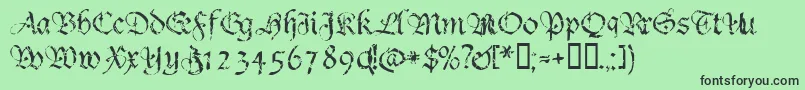 フォントCrumble ffy – 緑の背景に黒い文字
