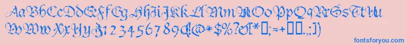 Crumble ffy Font – Blue Fonts on Pink Background