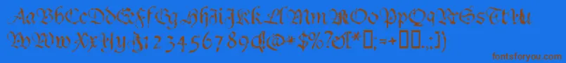 Crumble ffy-Schriftart – Braune Schriften auf blauem Hintergrund