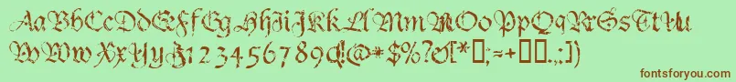 Crumble ffy-Schriftart – Braune Schriften auf grünem Hintergrund