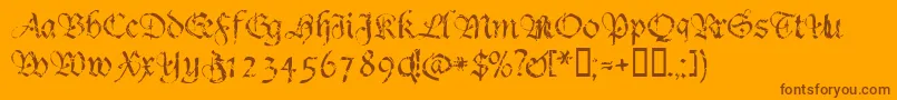 Crumble ffy-Schriftart – Braune Schriften auf orangefarbenem Hintergrund