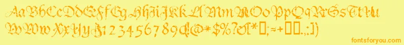 Crumble ffy-fontti – oranssit fontit keltaisella taustalla