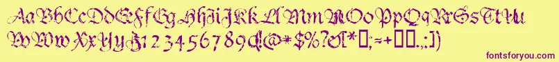 Шрифт Crumble ffy – фиолетовые шрифты на жёлтом фоне