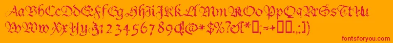 Crumble ffy Font – Red Fonts on Orange Background