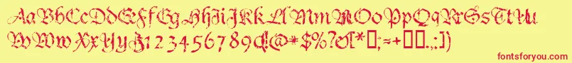 Crumble ffy Font – Red Fonts on Yellow Background