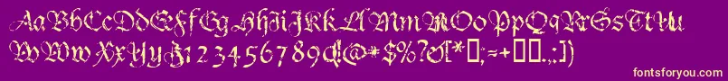 Шрифт Crumble ffy – жёлтые шрифты на фиолетовом фоне