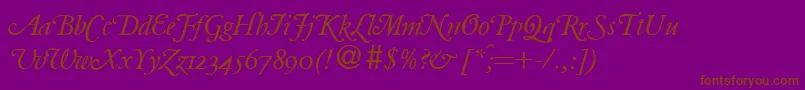 ClassicgaramondswashRegularitalicDb-Schriftart – Braune Schriften auf violettem Hintergrund