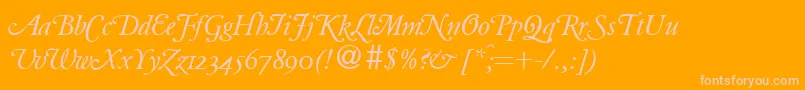 ClassicgaramondswashRegularitalicDb-Schriftart – Rosa Schriften auf orangefarbenem Hintergrund