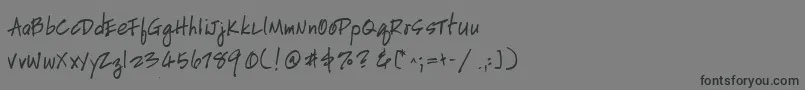 フォントHandscriptuprightBold – 黒い文字の灰色の背景