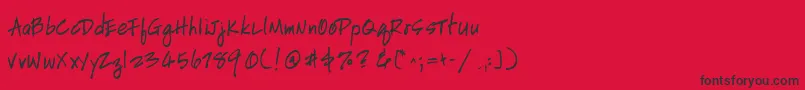 Police HandscriptuprightBold – polices noires sur fond rouge