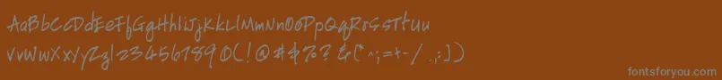 Saiba mais sobre a fonte HandscriptuprightBold Fonte HandscriptuprightBold – fontes cinzas em um fundo marrom