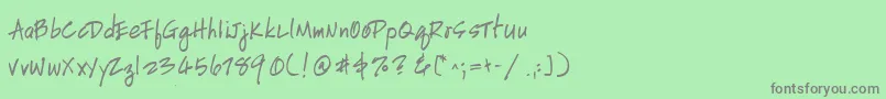 HandscriptuprightBold Font – Gray Fonts on Green Background