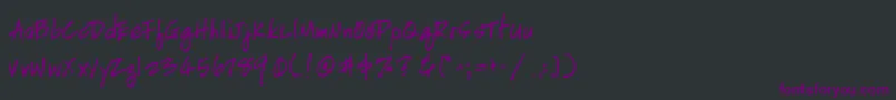 HandscriptuprightBold Font – Purple Fonts on Black Background