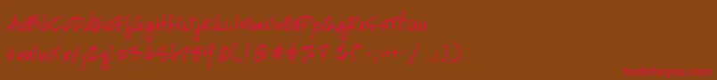 HandscriptuprightBold Font – Red Fonts on Brown Background