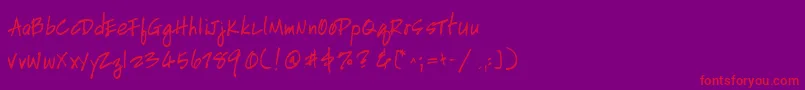 Шрифт HandscriptuprightBold – красные шрифты на фиолетовом фоне