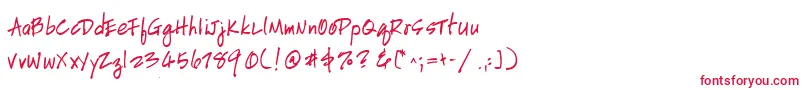 HandscriptuprightBold Font – Red Fonts on White Background