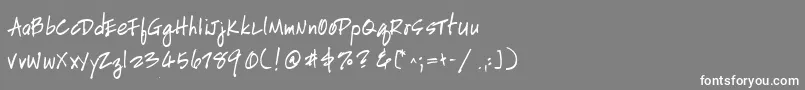 HandscriptuprightBold Font – White Fonts on Gray Background