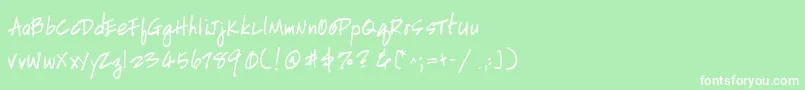 HandscriptuprightBold Font – White Fonts on Green Background