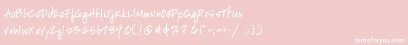 HandscriptuprightBold-Schriftart – Weiße Schriften auf rosa Hintergrund