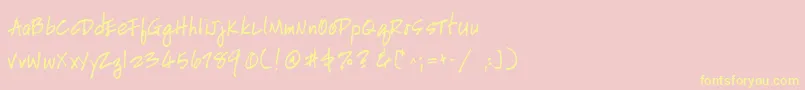 More about HandscriptuprightBold Font HandscriptuprightBold Font – Yellow Fonts on Pink Background