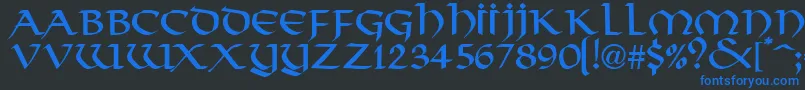 ValhallaNormal Font – Blue Fonts on Black Background