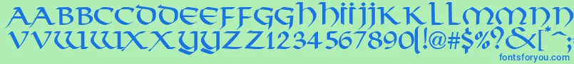 ValhallaNormal Font – Blue Fonts on Green Background