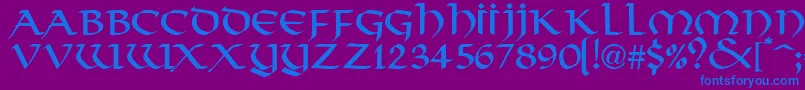 ValhallaNormal Font – Blue Fonts on Purple Background