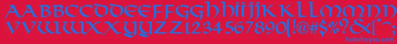 ValhallaNormal Font – Blue Fonts on Red Background