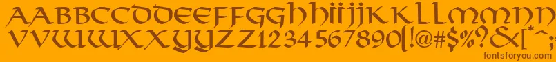 ValhallaNormal Font – Brown Fonts on Orange Background