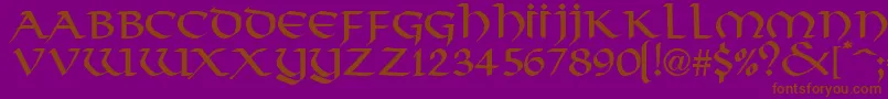 ValhallaNormal Font – Brown Fonts on Purple Background