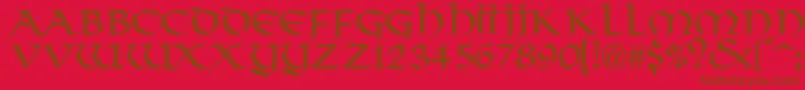 ValhallaNormal Font – Brown Fonts on Red Background