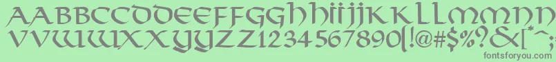 ValhallaNormal Font – Gray Fonts on Green Background