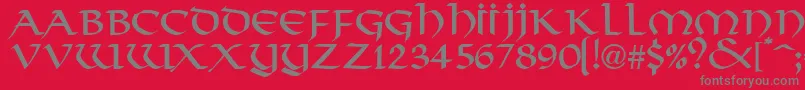 ValhallaNormal Font – Gray Fonts on Red Background