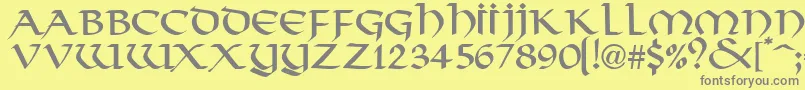 ValhallaNormal Font – Gray Fonts on Yellow Background
