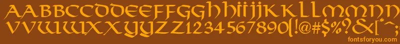 ValhallaNormal Font – Orange Fonts on Brown Background