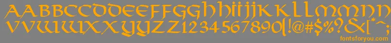 ValhallaNormal Font – Orange Fonts on Gray Background