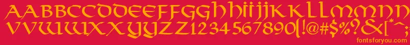 ValhallaNormal Font – Orange Fonts on Red Background